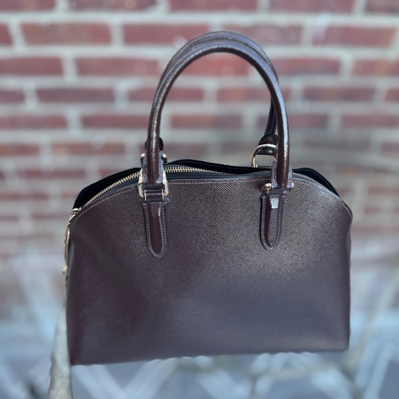 COACH Authenticated Alma Satchel Crossgrain Leather Domed + Hangtag Burgundy SoA - Picture 5 of 16